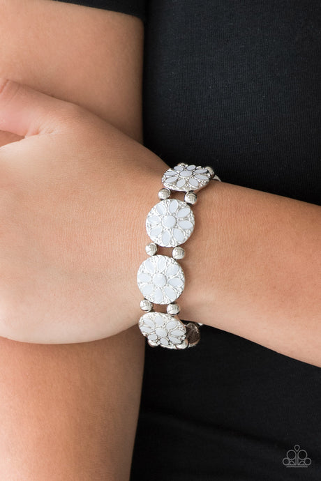 Paparazzi ~ Dancing Dahlias ~ Silver Bracelet