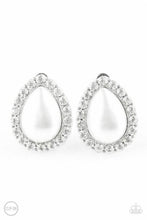 Load image into Gallery viewer, Paparazzi - Dapper Dazzle -  White Clip-On Earrings - Klassy Jewelz Boutique