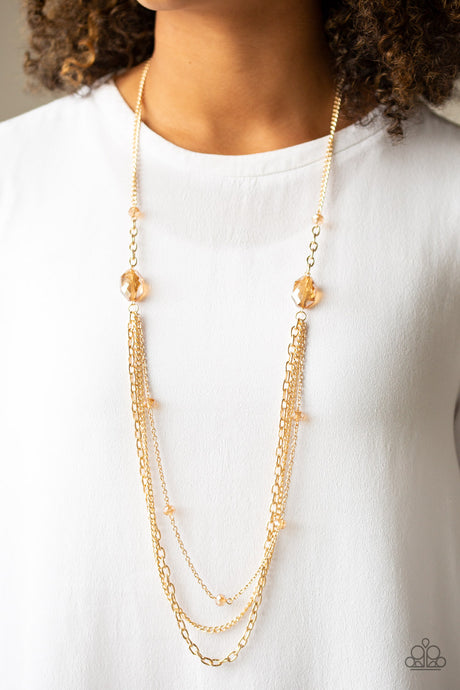 Paparazzi - Dare to Dazzle - Gold Necklace - Klassy Jewelz Boutique
