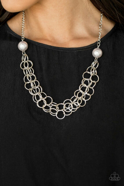 Paparazzi - Daring Diva - Silver Pearl Necklace - Klassy Jewelz Boutique