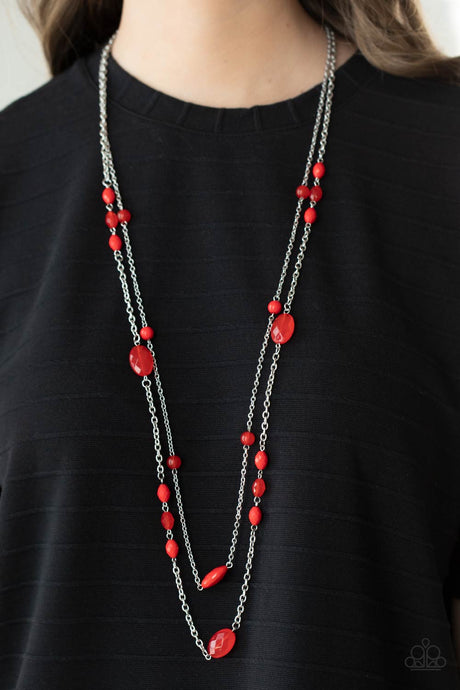 Paparazzi ~ Day Trip Delights ~ Red Necklace Set