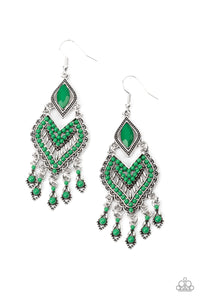 Paparazzi ~ Dearly Debonair ~ Green Earrings