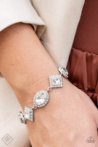 Paparazzi ~ Diamond of the Season ~ White Necklace & Bracelet Set (Fashion Fix Exclusive)