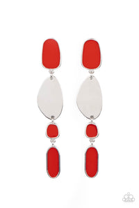Paparazzi ~ Deco By Design ~ Red Post Earrings