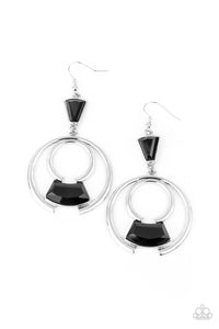 Paparazzi ~ Deco Dancing ~ Black Earrings