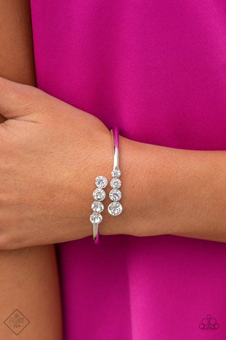 Paparazzi ~ Defying Dazzle ~ White Bracelet (Fashion Fix Exclusive)