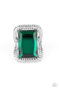 Paparazzi ~ Deluxe Decadence ~ Green Ring with Stretchy Band