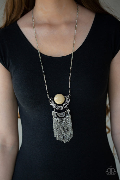 Paparazzi ~ Desert Diviner ~ Brown Crescent Pendant Necklace Set
