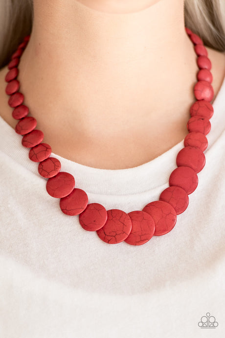 Paparazzi ~ Desert Flats ~ Red Necklace Set