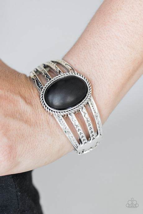 Paparazzi ~ Desert Glyphs ~ Black Cuff-Like Bracelet