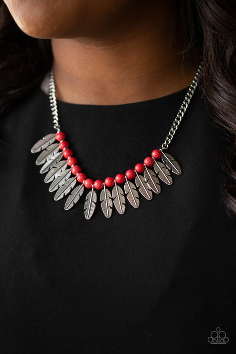 Paparazzi ~ Desert Plumes ~ Red Necklace Set