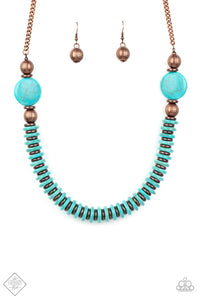 Paparazzi ~ Desert Revival ~ Turquoise Blue and Copper Necklace and Bracelet Set (Fashion Fix Exclusive)