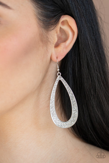 Paparazzi ~ Diamond Distraction ~ White Earrings