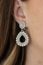 Load image into Gallery viewer, Paparazzi ~ Discerning Droplets ~ White Clip-On Earrings
