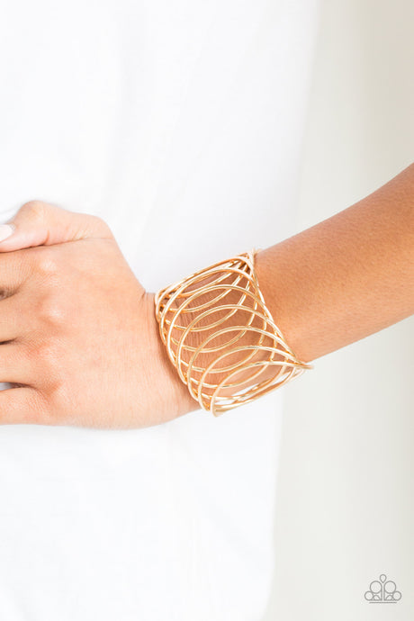Paparazzi ~ Dizzyingly Diva ~ Gold Cuff Bracelet