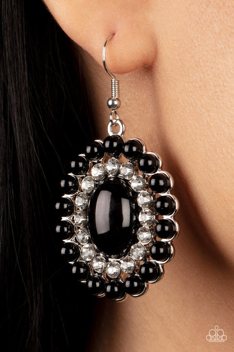 Paparazzi ~ Dolled Up Dazzle ~ Black Earrings (Fashion Fix Exclusive)