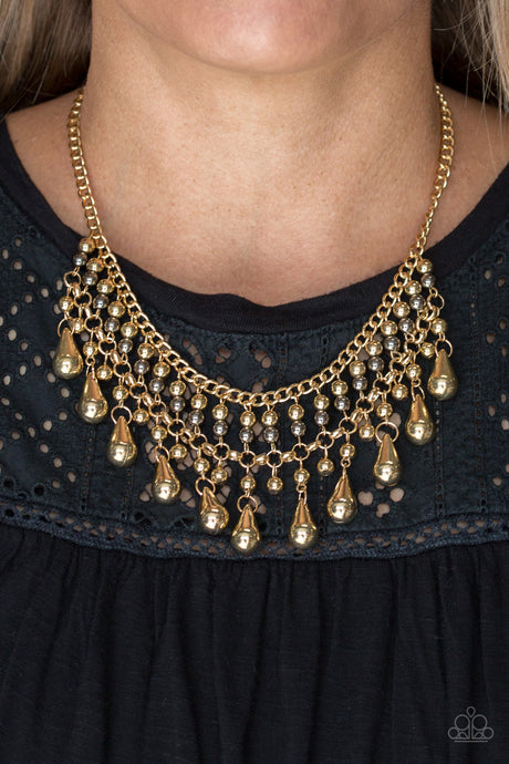 Paparazzi ~ Don't Forget To BOSS! ~ Gold Necklace Set