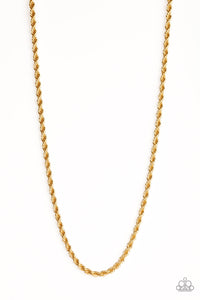 Paparazzi ~ Double Dribble ~  Men's Gold Urban Necklace