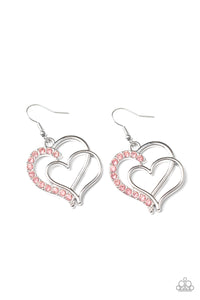 Paparazzi ~ Double the Heartache ~ Pink  Earrings