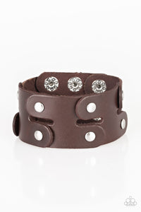 Paparazzi ~ Downright Desperado ~ Men's Brown Urban  Bracelet with Snap Closure