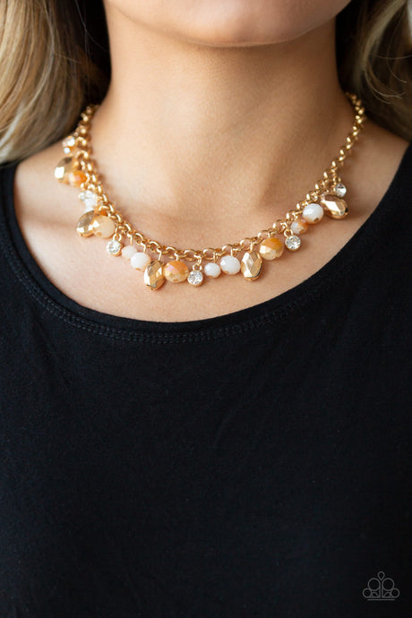 Paparazzi ~ Downstage Dazzle ~ Gold Necklace Set