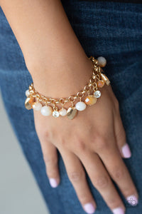 Paparazzi ~ Downstage Dazzle ~ Gold Necklace and Bracelet Set