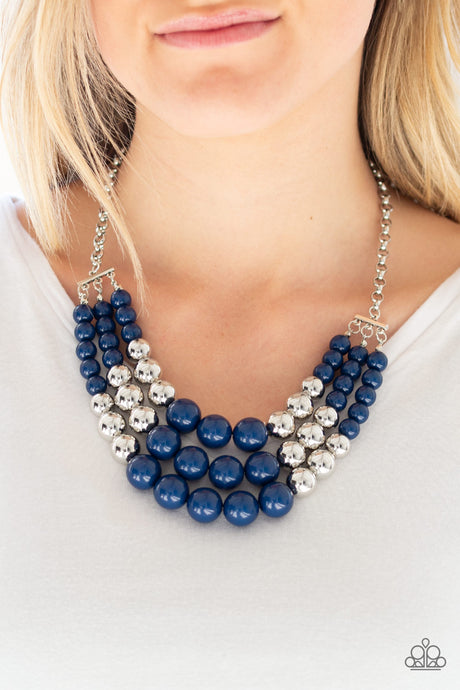 Paparazzi ~ Dream Pop ~ Blue and Silver Bead Necklace Set