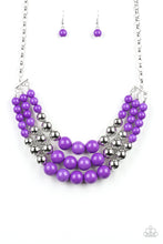 Load image into Gallery viewer, Paparazzi ~ Dream Pop ~ Purple and Silver Bead Necklace Set