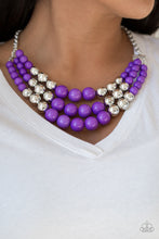 Load image into Gallery viewer, Paparazzi ~ Dream Pop ~ Purple and Silver Bead Necklace Set