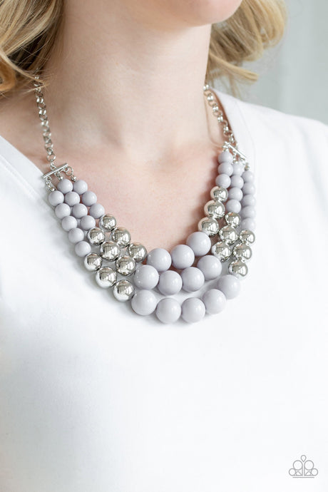 Paparazzi ~ Dream Pop ~ Silver and Grey Bead Necklace Set