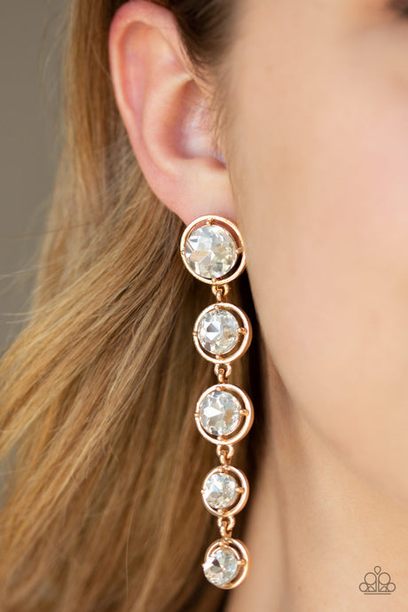 Paparazzi ~ Drippin In Starlight ~ Gold Post Earrings