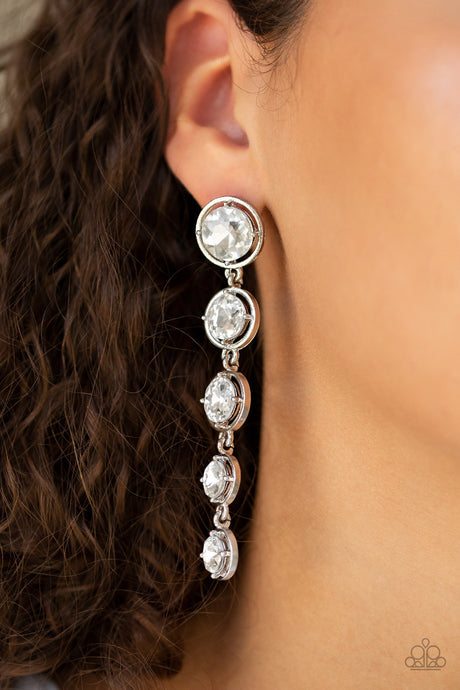 Paparazzi ~ Drippin In Starlight ~ White Post Earrings