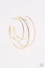Load image into Gallery viewer, Paparazzi ~ Drop It Like Its HAUTE ~ Gold Hoop Earrings