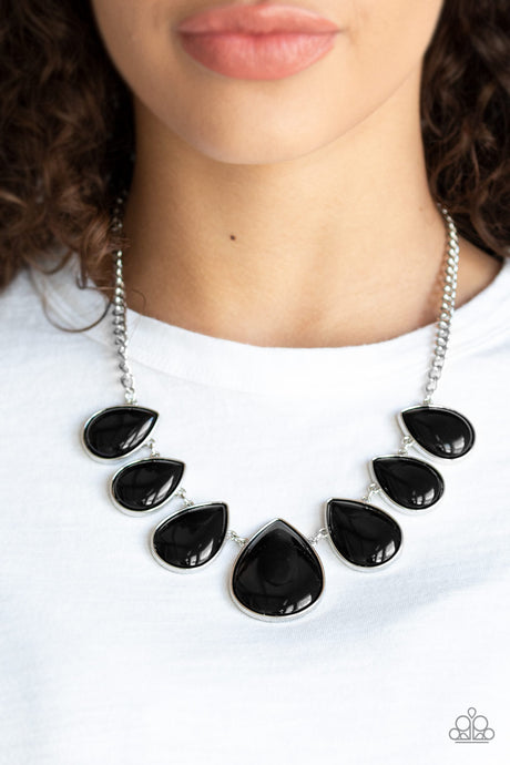 Paparazzi ~ Drop Zone ~ Black Necklace Set