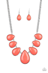 Paparazzi ~ Drop Zone ~ Orange/Coral Necklace Set