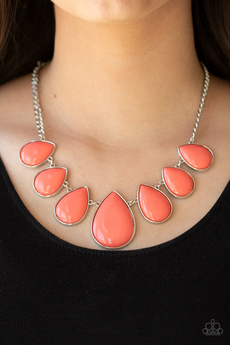 Paparazzi ~ Drop Zone ~ Orange/Coral Necklace Set