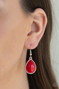 Paparazzi ~ Drop Zone ~ Red Necklace Set