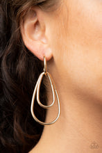 Load image into Gallery viewer, Paparazzi ~ Droppin Drama ~ Gold Hoop Earrings