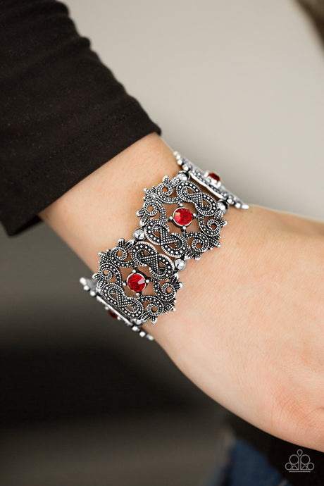 Paparazzi ~ EMPRESS-ive Shimmer ~ Red Bracelet