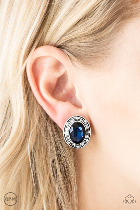 Paparazzi ~ East Side Etiquette ~ Blue Clip-On Earrings