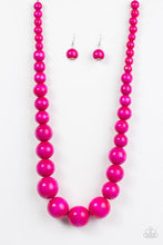 Load image into Gallery viewer, Paparazzi ~ Effertlessly Everglades ~ Pink Wooden Bead Necklace Set