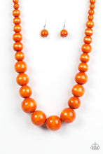 Load image into Gallery viewer, Paparazzi ~ Effortlessly Everglades ~ Orange Wooden Bead Necklace Set