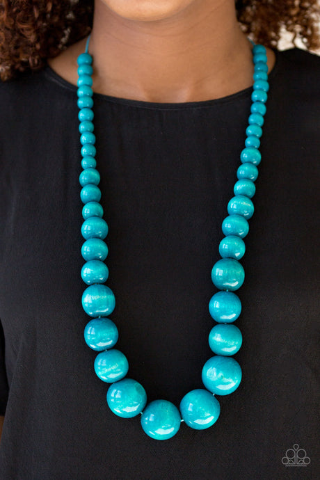 Paparazzi ~ Effortlessly Everglades ~ Blue Teal Wooden Bead Necklace Set