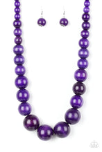 Load image into Gallery viewer, Paparazzi ~ Effortlessly Everglades ~ Purple Wooden Bead Necklace Set