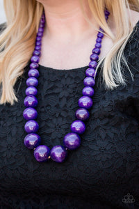 Paparazzi ~ Effortlessly Everglades ~ Purple Wooden Bead Necklace Set