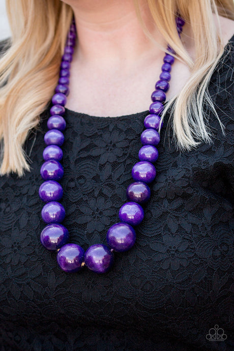 Paparazzi ~ Effortlessly Everglades ~ Purple Wooden Bead Necklace Set