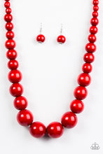 Load image into Gallery viewer, Paparazzi ~ Effortlessly Everglades ~ Red Wooden Bead Necklace Set