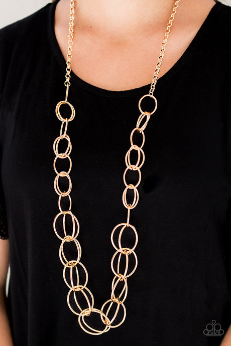 Paparazzi - Elegantly Ensnared - Gold Necklace Set - Klassy Jewelz Boutique