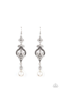 Paparazzi ~ Elegantly Extravagant ~ White Pearl Earrings