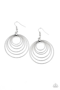 Paparazzi ~ Elliptical Elegance ~ Silver Earrings